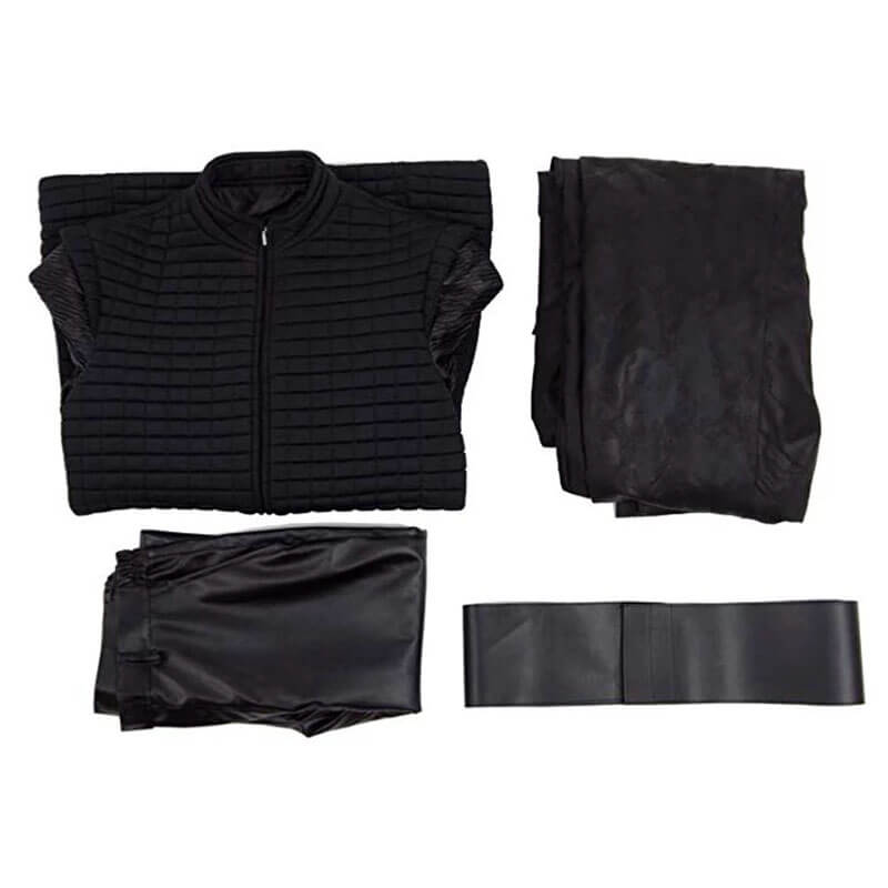Star Wars Kylo Ren Cosplay Costume Halloween PU Outfits with Cloak for Men - Image 4