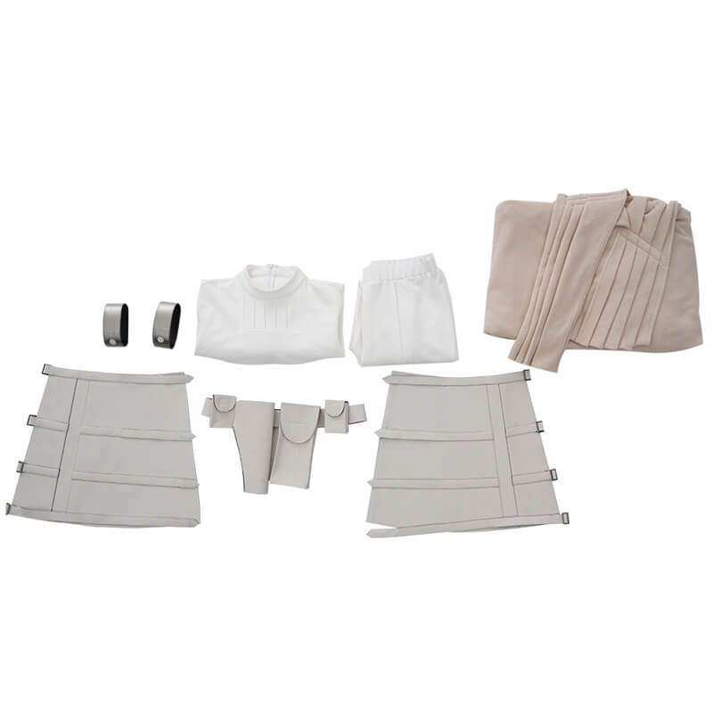 Star Wars Padme Amidala Costumes Padme Cosplay White Battle Outfits New Version - Image 7