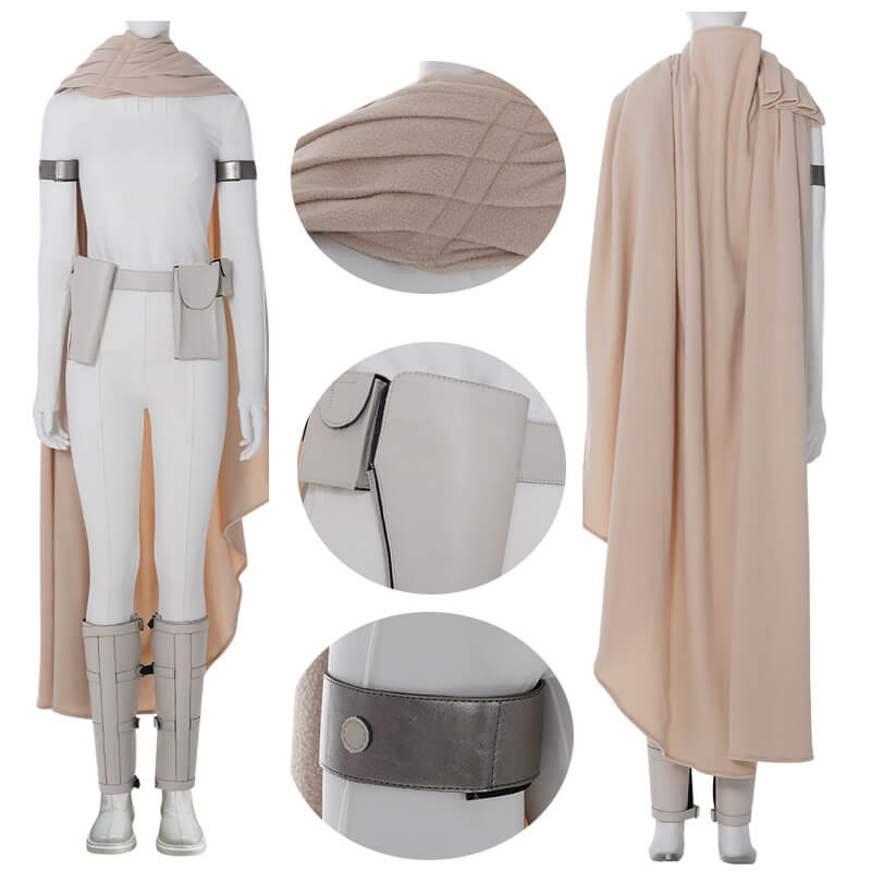 Star Wars Padme Amidala Costumes Padme Cosplay White Battle Outfits New Version