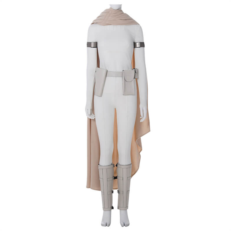 Star Wars Padme Amidala Costumes Padme Cosplay White Battle Outfits New Version - Image 3
