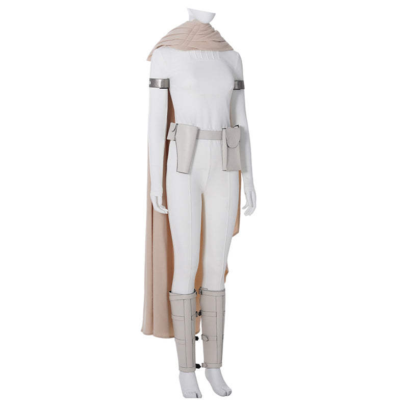 Star Wars Padme Amidala Costumes Padme Cosplay White Battle Outfits New Version - Image 4