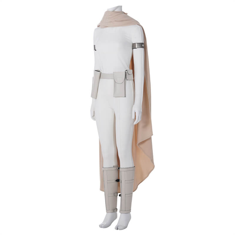 Star Wars Padme Amidala Costumes Padme Cosplay White Battle Outfits New Version - Image 5