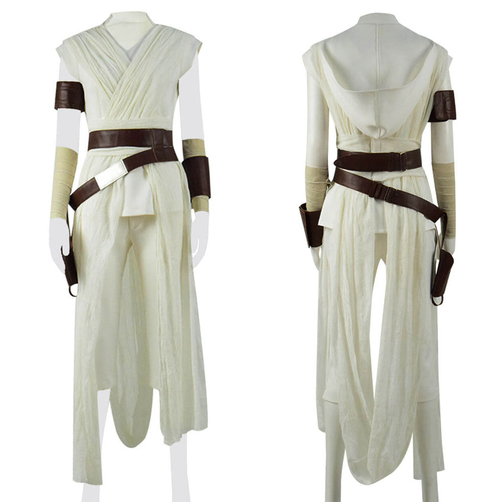 Star Wars The Rise Of Skywalker Rey Cosplay Costume White Outfit Full Set 2019