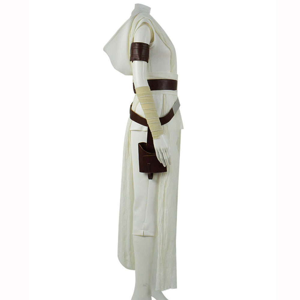 Star Wars The Rise Of Skywalker Rey Cosplay Costume White Outfit Full Set 2019 - Image 3