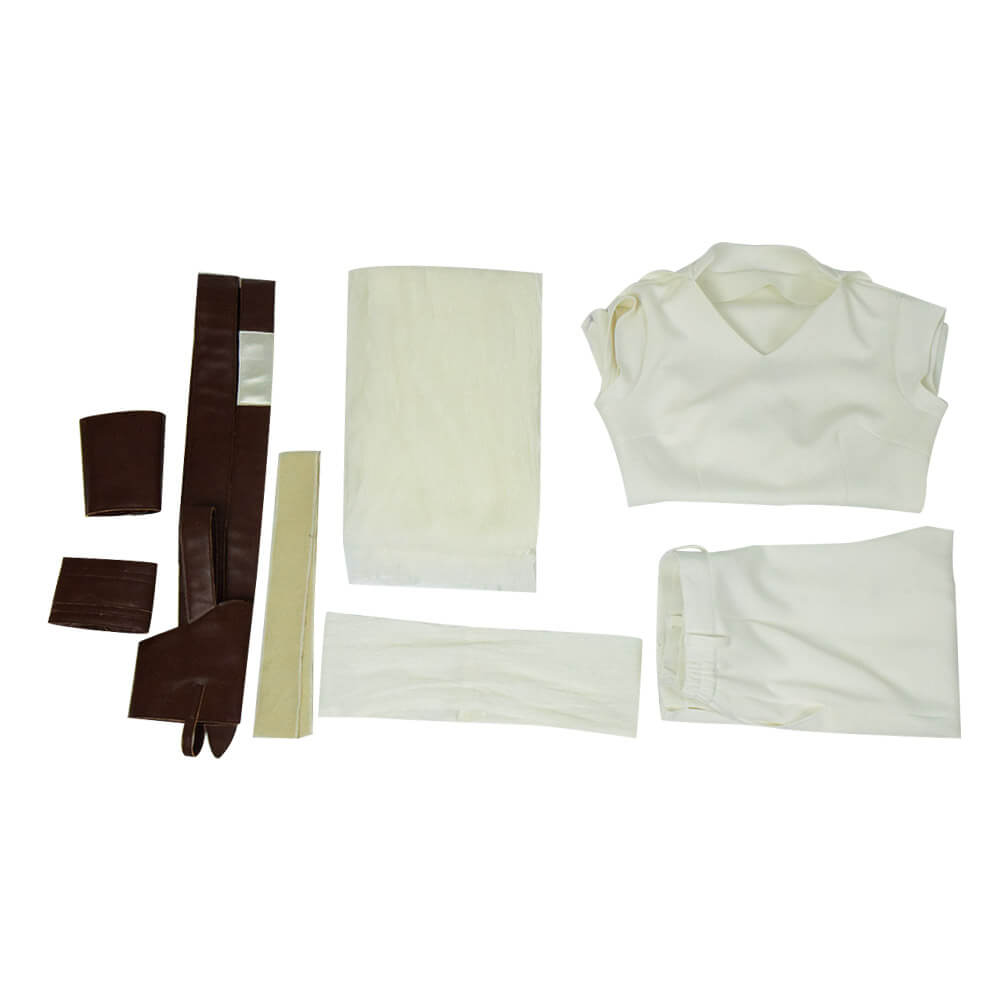 Star Wars The Rise Of Skywalker Rey Cosplay Costume White Outfit Full Set 2019 - Image 5