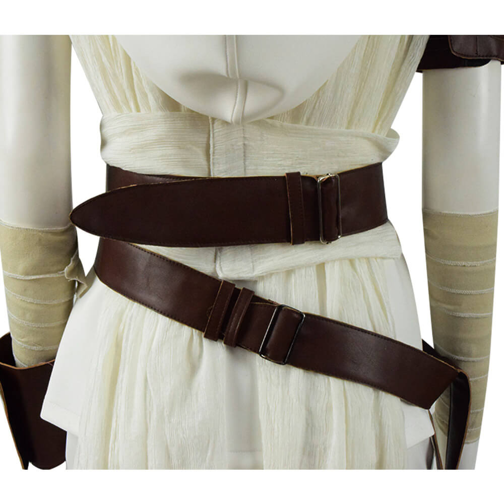 Star Wars The Rise Of Skywalker Rey Cosplay Costume White Outfit Full Set 2019 - Image 6