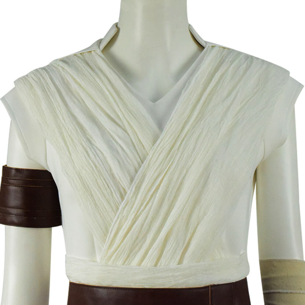 Star Wars The Rise Of Skywalker Rey Cosplay Costume White Outfit Full Set 2019 - Image 7