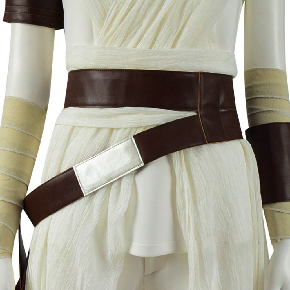 Star Wars The Rise Of Skywalker Rey Cosplay Costume White Outfit Full Set 2019 - Image 8