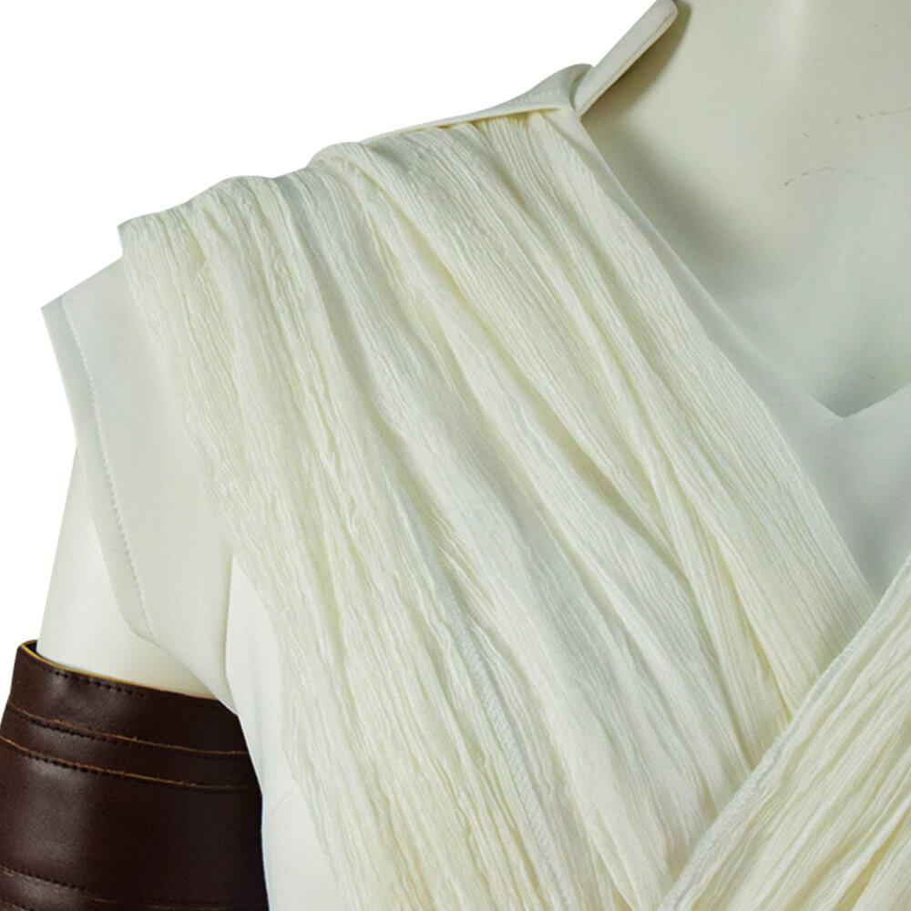 Star Wars The Rise Of Skywalker Rey Cosplay Costume White Outfit Full Set 2019 - Image 11