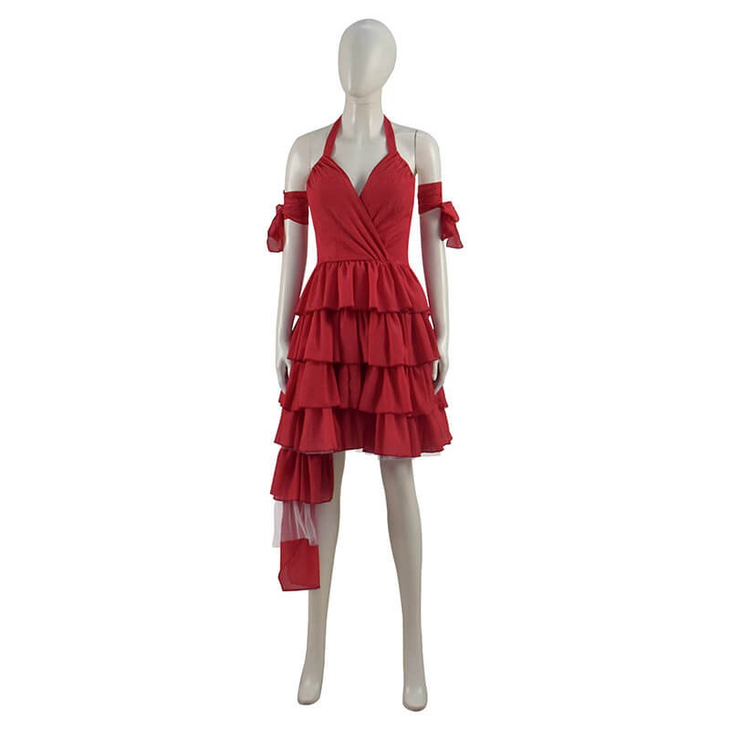 Suicide Squad 2021 Movie Harley Quinn Cosplay Costume Red Dress - Image 2