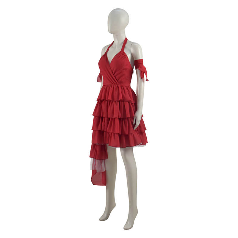 Suicide Squad 2021 Movie Harley Quinn Cosplay Costume Red Dress - Image 3