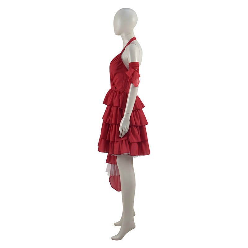 Suicide Squad 2021 Movie Harley Quinn Cosplay Costume Red Dress - Image 4