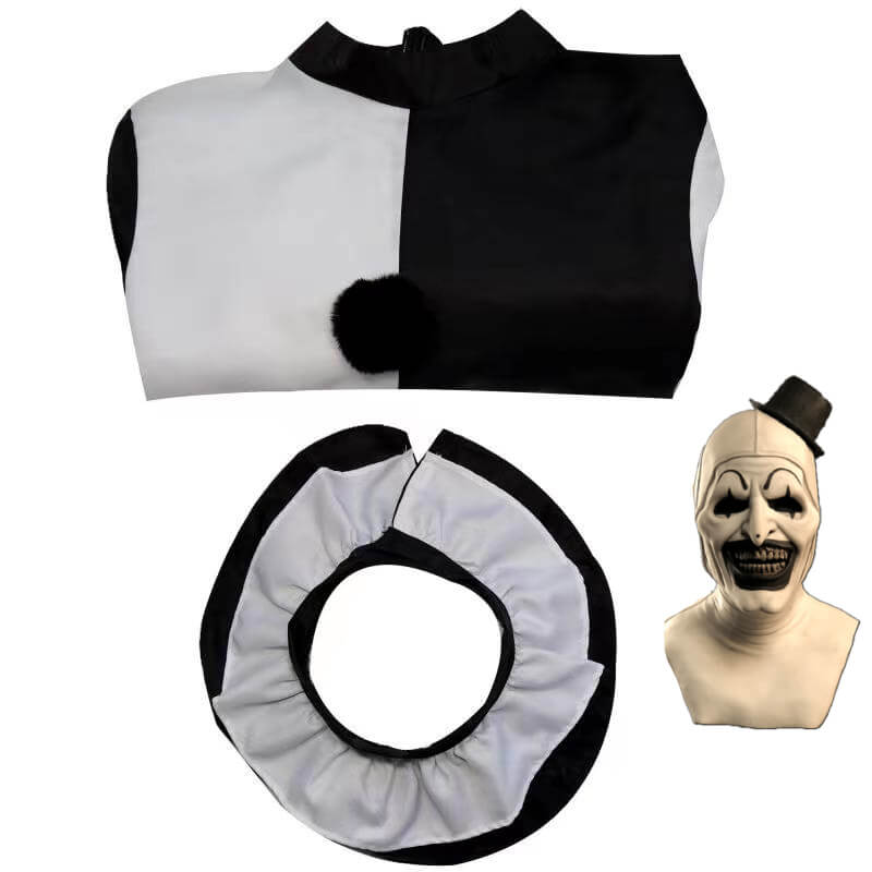 Terrifier 2 Art The Clown Halloween Jumpsuit Cosplay Costume with Halloween Mask - Image 7