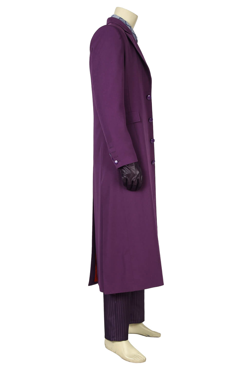 The Dark Knight Batman Joker Clown Purple Coat Cosplay Men Halloween Costume - Image 4