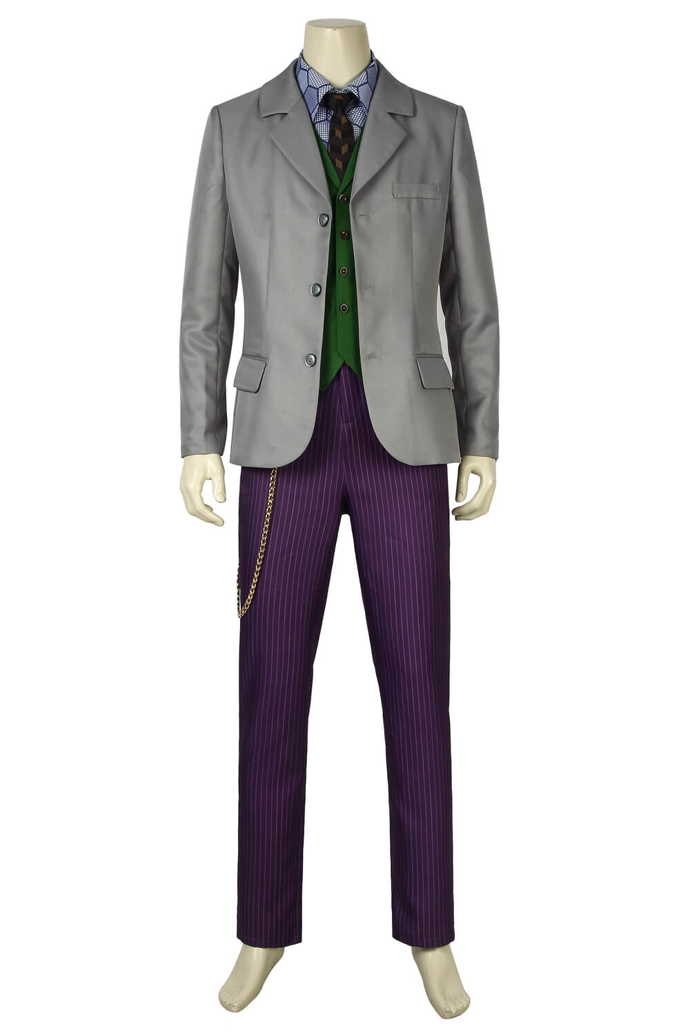 The Dark Knight Batman Joker Clown Purple Coat Cosplay Men Halloween Costume - Image 5