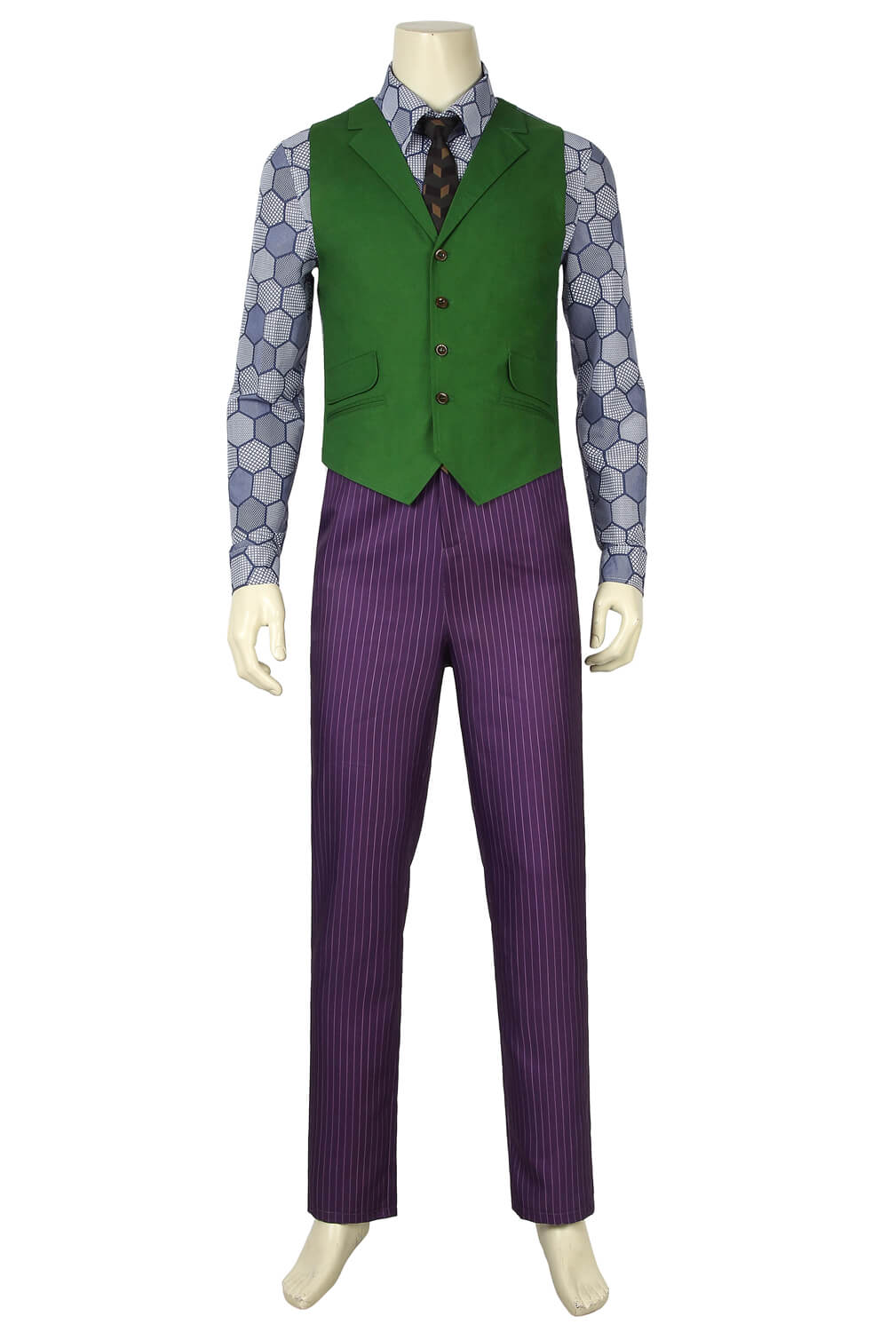 The Dark Knight Batman Joker Clown Purple Coat Cosplay Men Halloween Costume - Image 6