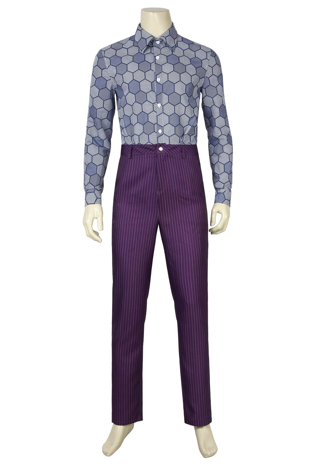 The Dark Knight Batman Joker Clown Purple Coat Cosplay Men Halloween Costume - Image 7