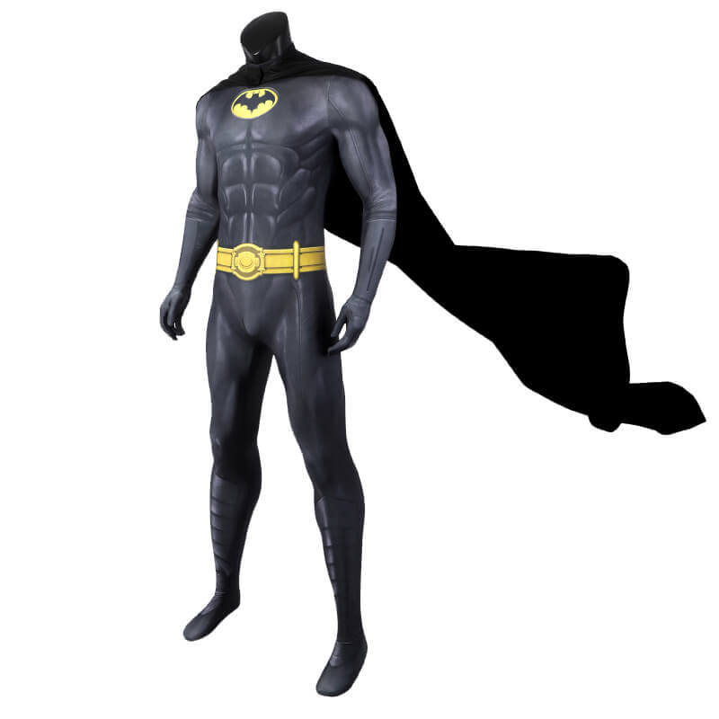 The Flash Batman Bruce Wayne Suit Halloween Cosplay Costume with Cloak - Image 4