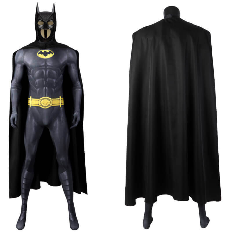 The Flash Batman Bruce Wayne Suit Halloween Cosplay Costume with Cloak - Image 2