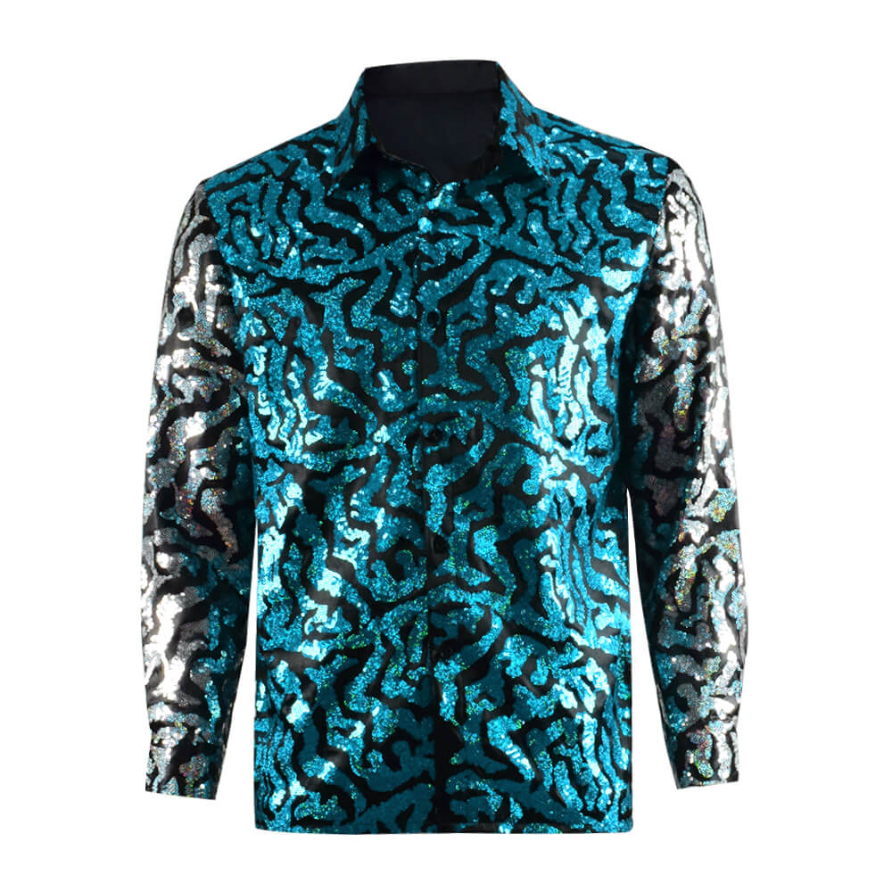 Tiger King Joe Exotic Sequin Shirt Cosplay Halloween Costumes Men - Image 2