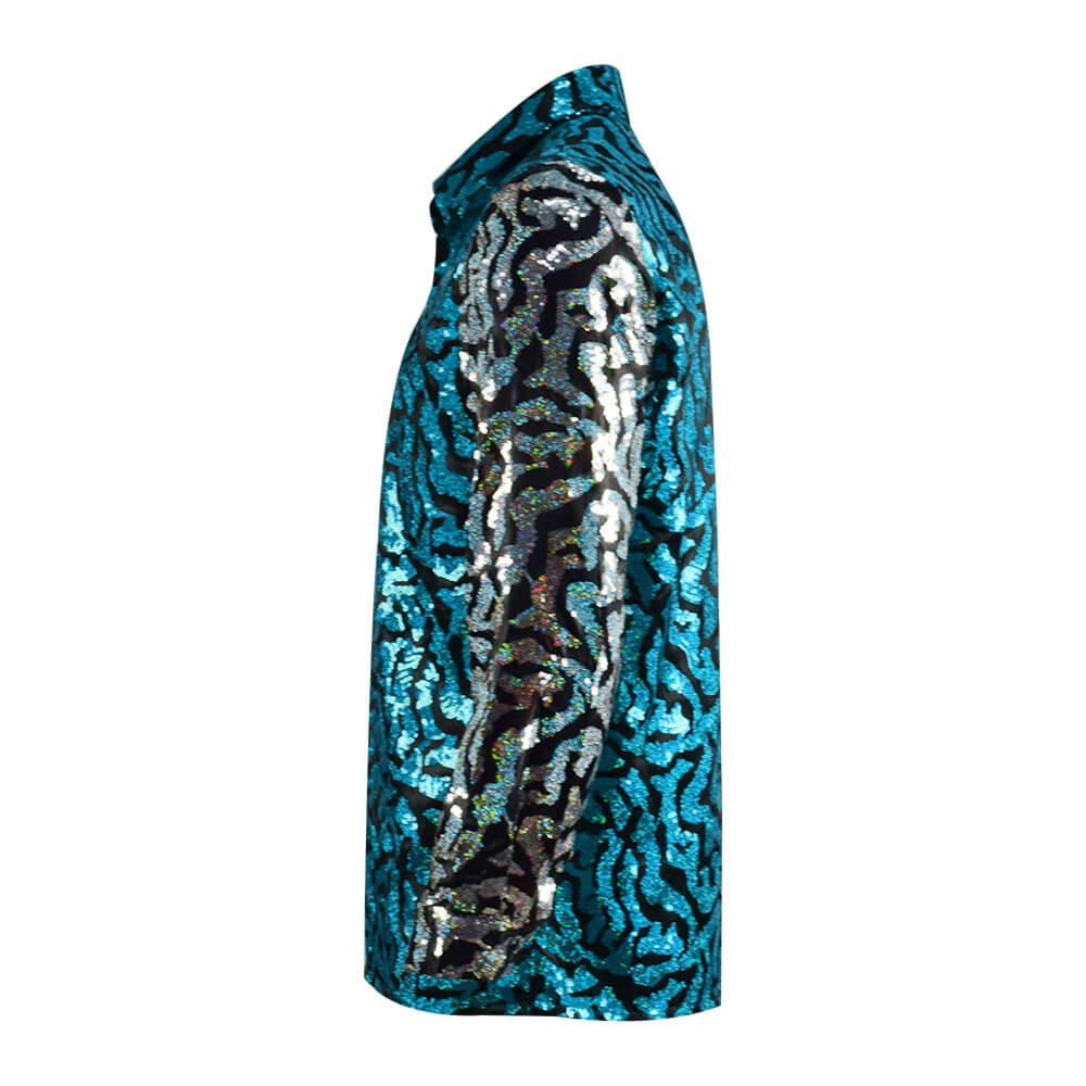 Tiger King Joe Exotic Sequin Shirt Cosplay Halloween Costumes Men - Image 4