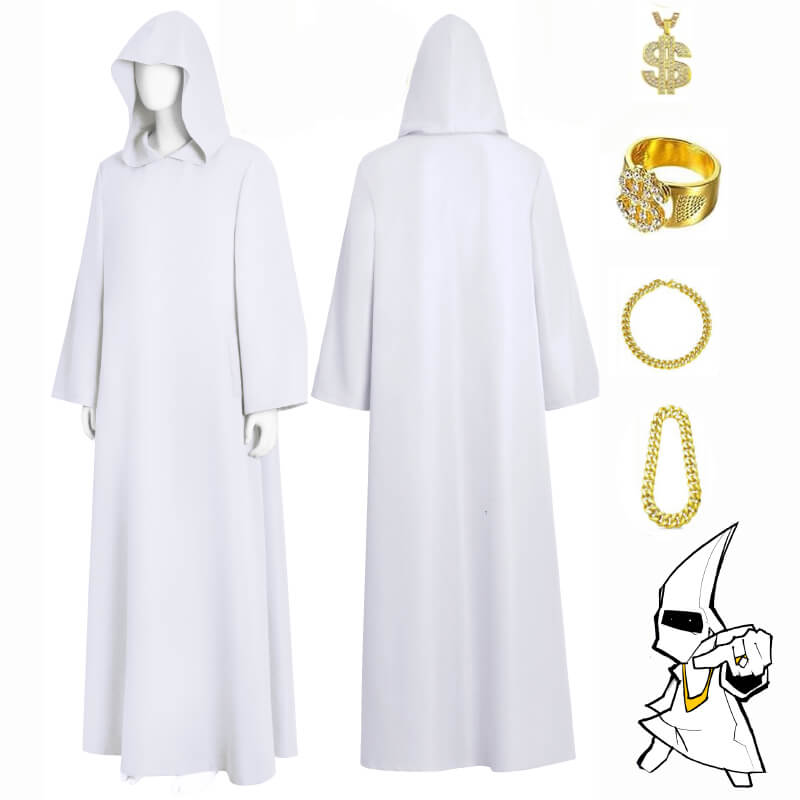 White Wizard Cloak Shadow Wizard Money Gang White Robe Halloween Costume