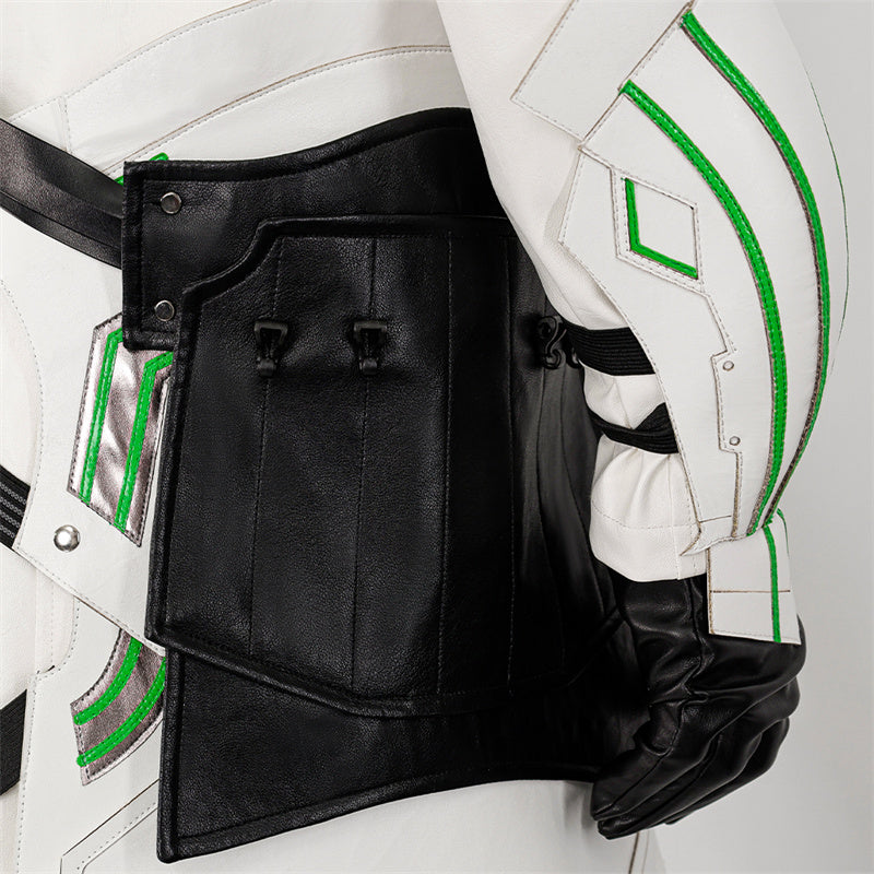 Young Sephiroth Cosplay Costume FF7EC Sephiroth Lethal Style Green Suit Leather Armor Version - Image 22