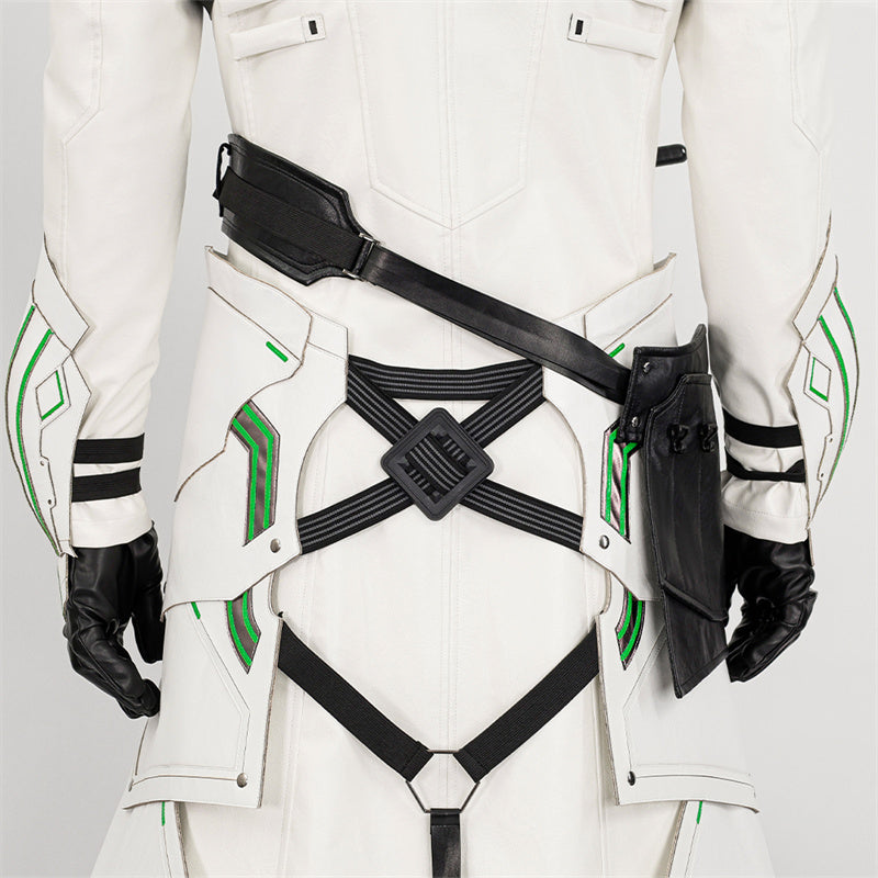 Young Sephiroth Cosplay Costume FF7EC Sephiroth Lethal Style Green Suit Leather Armor Version - Image 23