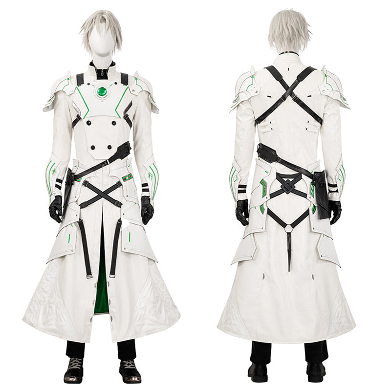 Young Sephiroth Cosplay Costume FF7EC Sephiroth Lethal Style Green Suit Leather Armor Version - Image 2