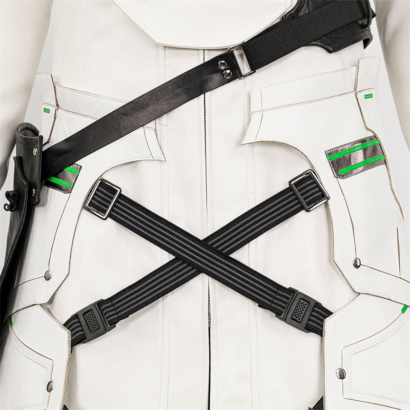 Young Sephiroth Cosplay Costume FF7EC Sephiroth Lethal Style Green Suit Leather Armor Version - Image 20