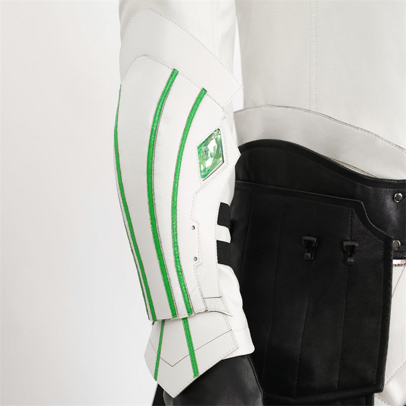 Young Sephiroth Cosplay Costume FF7EC Sephiroth Lethal Style Green Suit Leather Armor Version - Image 18