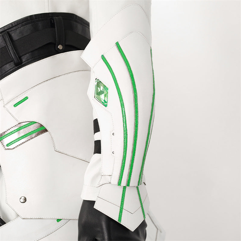 Young Sephiroth Cosplay Costume FF7EC Sephiroth Lethal Style Green Suit Leather Armor Version - Image 19