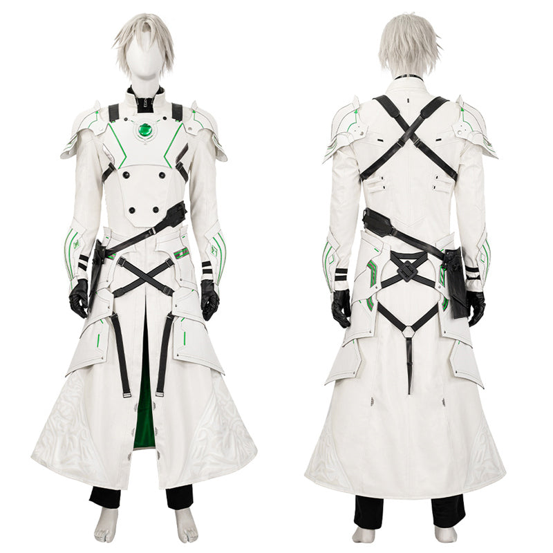 Young Sephiroth Cosplay Costume FF7EC Sephiroth Lethal Style Green Suit Leather Armor Version - Image 4