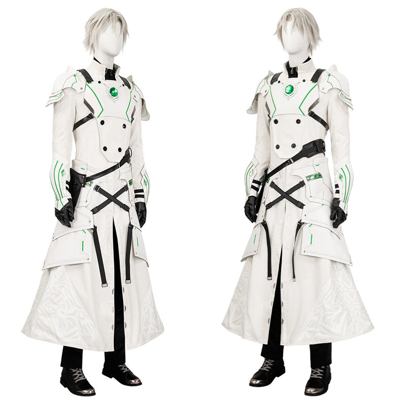 Young Sephiroth Cosplay Costume FF7EC Sephiroth Lethal Style Green Suit Leather Armor Version - Image 3