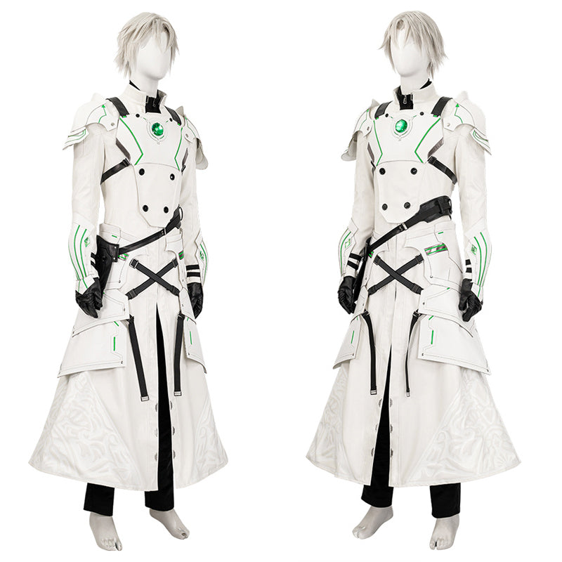 Young Sephiroth Cosplay Costume FF7EC Sephiroth Lethal Style Green Suit Leather Armor Version - Image 5