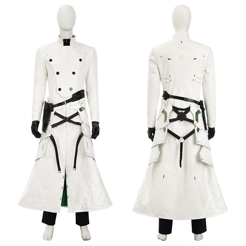 Young Sephiroth Cosplay Costume FF7EC Sephiroth Lethal Style Green Suit Leather Armor Version - Image 6