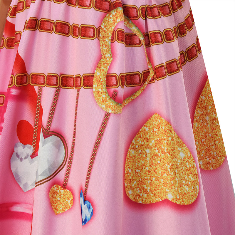 Descendants Young Queen of Hearts Kids Pink Dress Halloween Party Cosplay Costume - Image 11