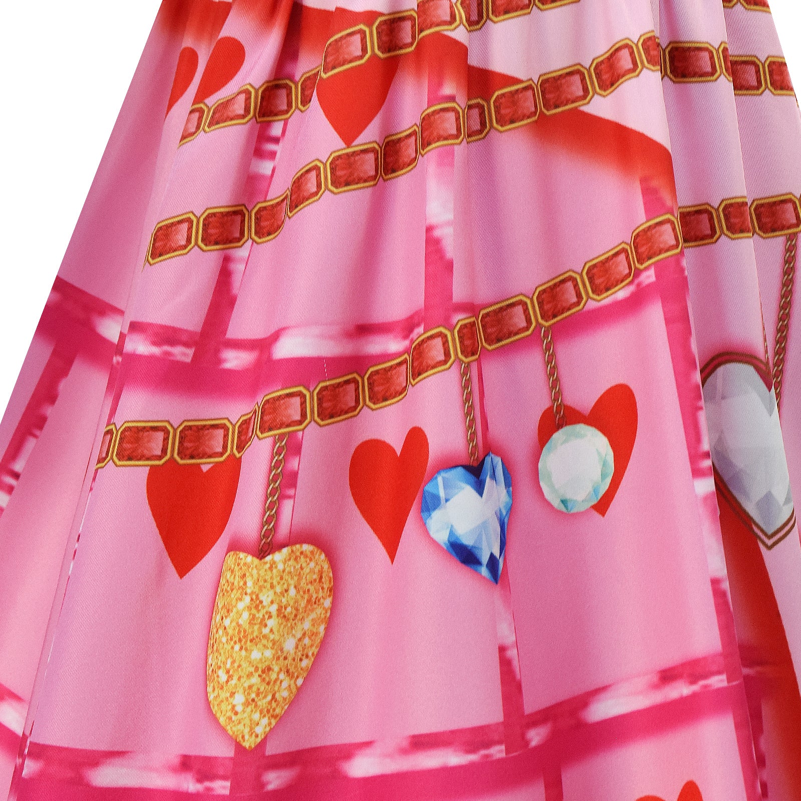 Descendants Young Queen of Hearts Kids Pink Dress Halloween Party Cosplay Costume - Image 12