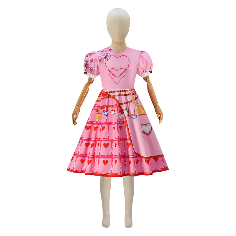 Descendants Young Queen of Hearts Kids Pink Dress Halloween Party Cosplay Costume - Image 4