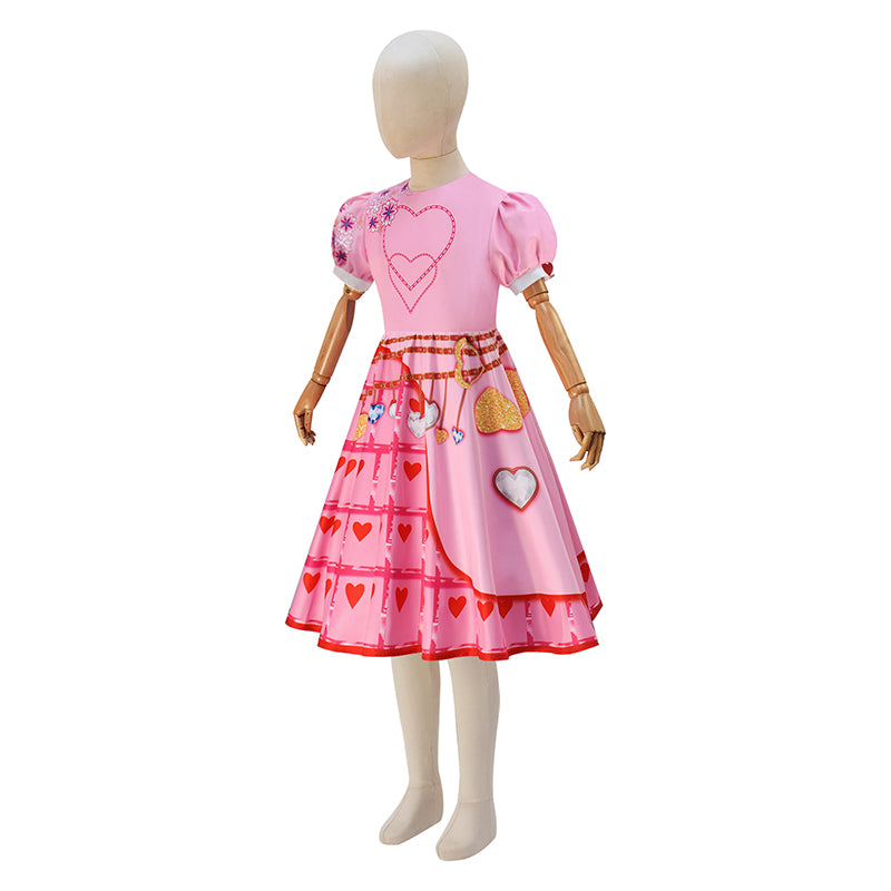 Descendants Young Queen of Hearts Kids Pink Dress Halloween Party Cosplay Costume - Image 6