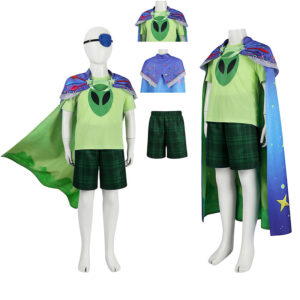 Elio The Earth Envoy Green Fullset Kids Cosplay Costume Halloween Outfit