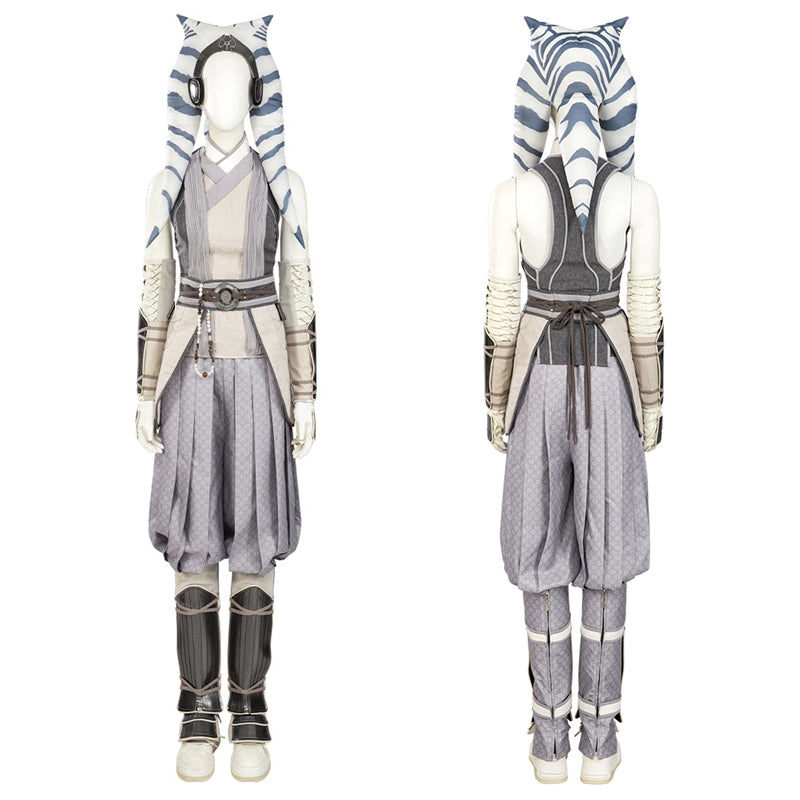 Ahsoka White Suit Star Wars Ahsoka Season 1 Cosplay Costume Headwear Cloak Full Set - Image 4