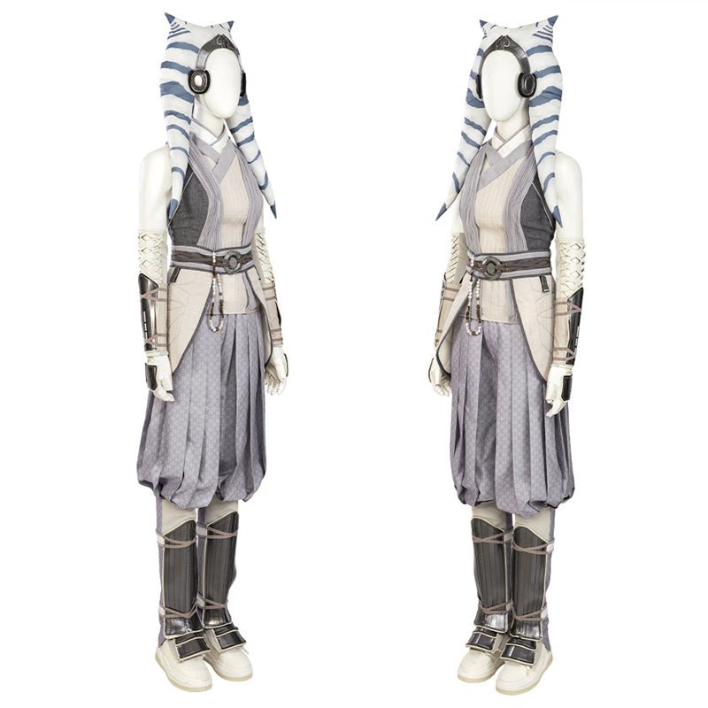 Ahsoka White Suit Star Wars Ahsoka Season 1 Cosplay Costume Headwear Cloak Full Set - Image 5