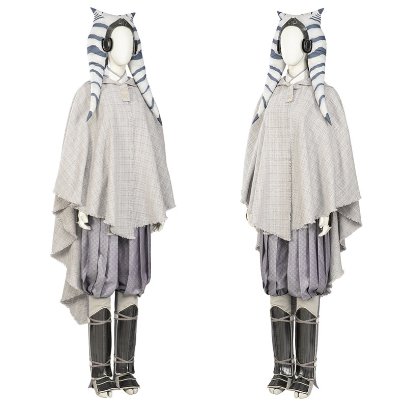 Ahsoka White Suit Star Wars Ahsoka Season 1 Cosplay Costume Headwear Cloak Full Set - Image 7
