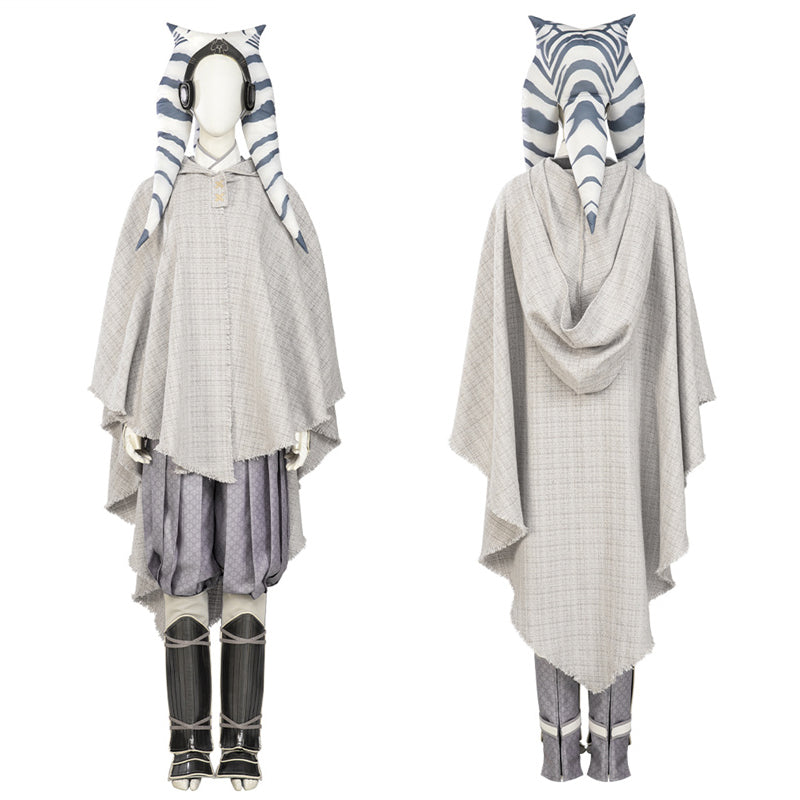 Ahsoka White Suit Star Wars Ahsoka Season 1 Cosplay Costume Headwear Cloak Full Set - Image 6