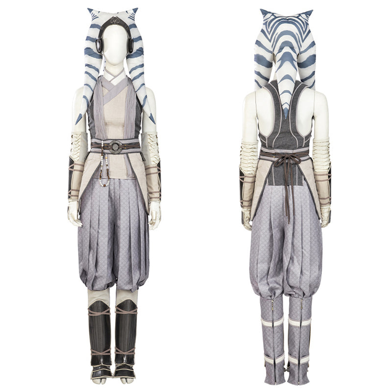 Ahsoka White Suit Star Wars Ahsoka Season 1 Cosplay Costume Headwear Cloak Full Set - Image 2