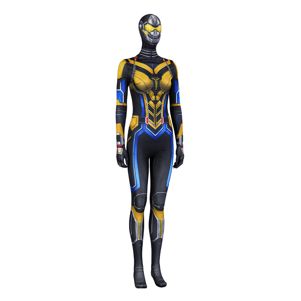 Antman Wasp Hope van Dyne Cosplay Costume Ant-Man 3 Supergirl Yellow Jumpsuit - Image 5
