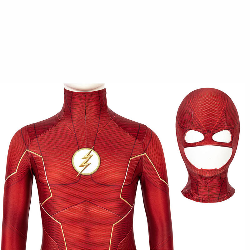 Barry Allen Cosplay The Flash Season 6 Costume Superhero Jumpsuit For Kids - Image 3