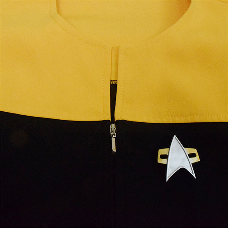 Star Trek Voyager Star Fleet Cosplay B'Elanna Torres Costume Yellow Jacket Uniform - Image 14