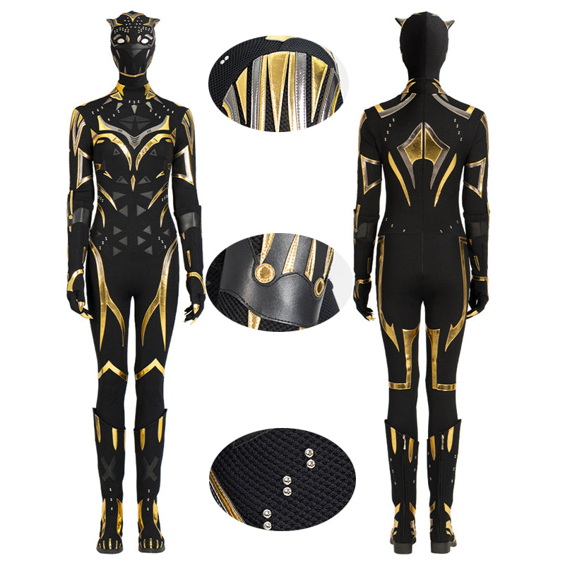 Black Panther 2 Shuri Cosplay Costume Shuri Battle Suit Supergirl Black Jumpsuit Halloween Outfit